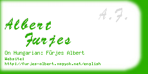 albert furjes business card