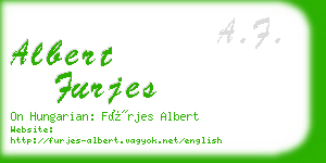 albert furjes business card